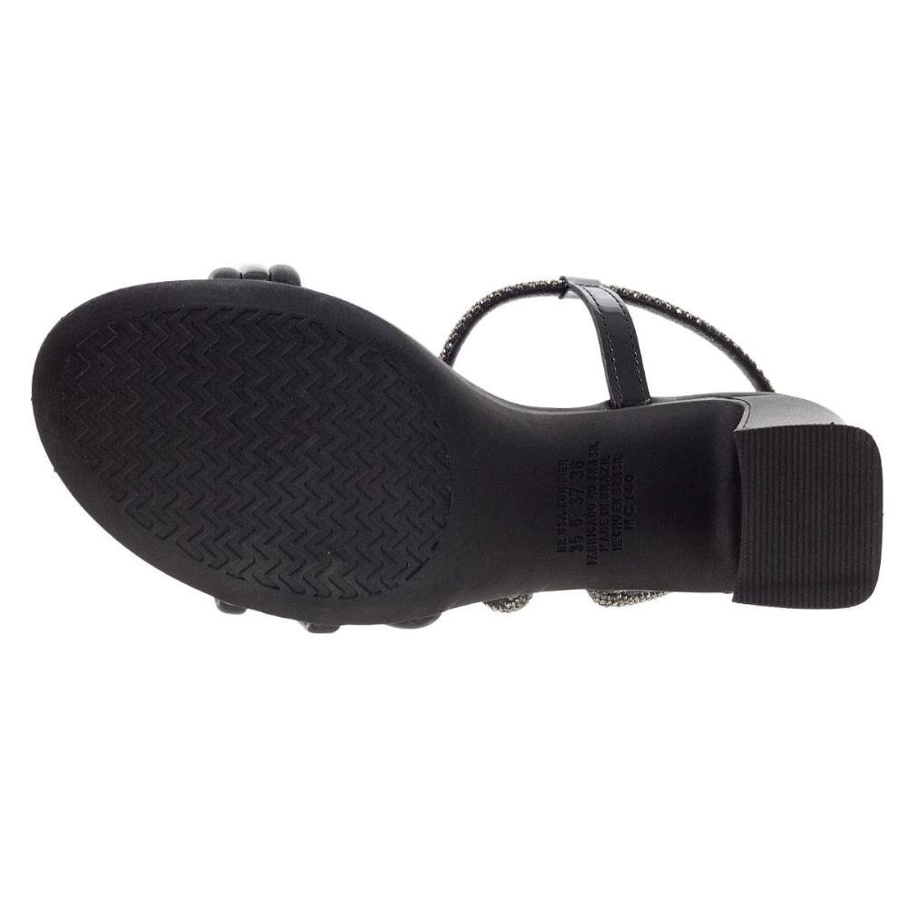 Sandália Salto Médio Bloco Feminina Mississipi MC413 Preto Preto 4