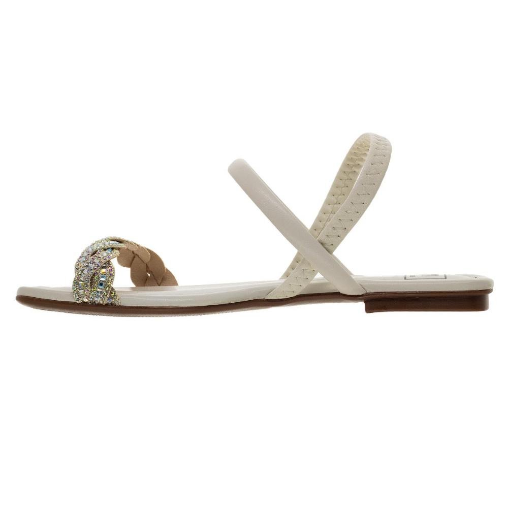 Sandália Rasteira Feminina Moleca 5462.132 Off Whithe Branco 2