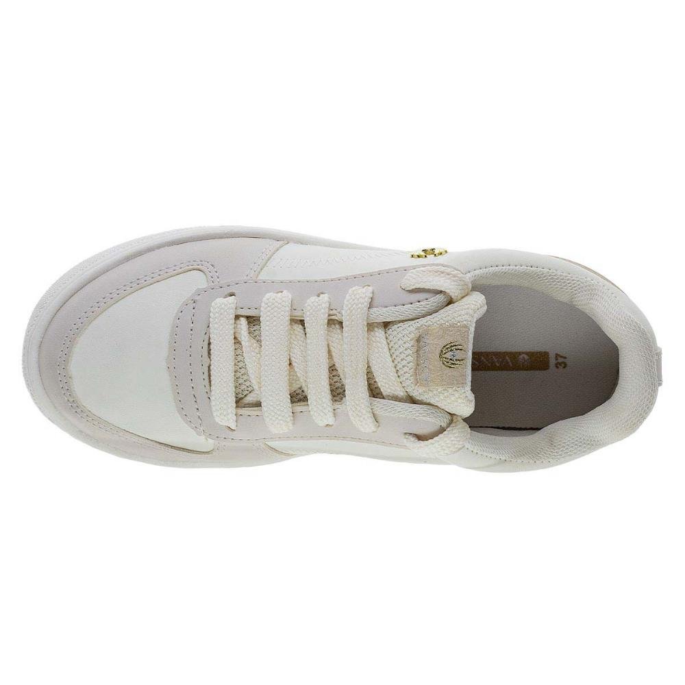 Tênis Casual Feminio Vanscy V2225 Off White Branco 3