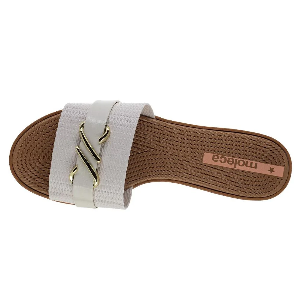 Rasteira Feminina Moleca 5297.472 Off White Branco 3