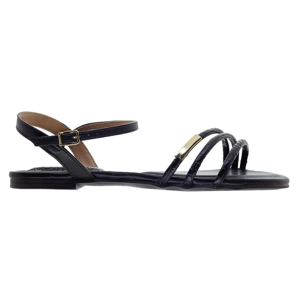 Sandália Rasteira Feminina Vizzano 6528.100 Preta Preto 1