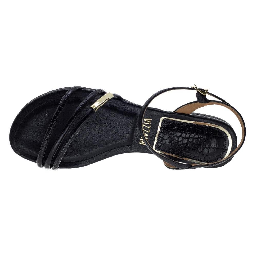 Sandália Rasteira Feminina Vizzano 6528.100 Preta Preto 3