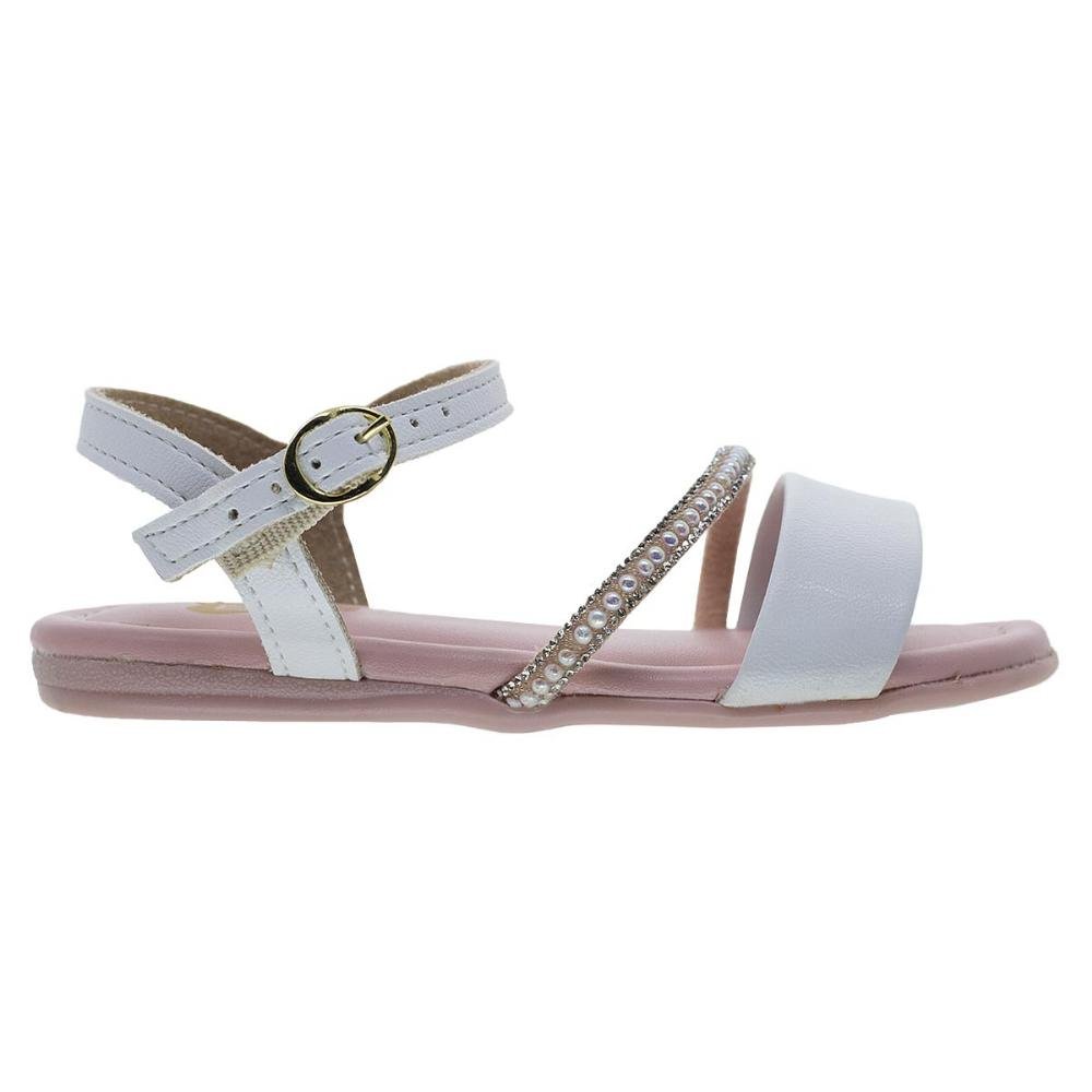 Sandália Rasteira Infantil Menina Molekinha 2114.277 Branco
