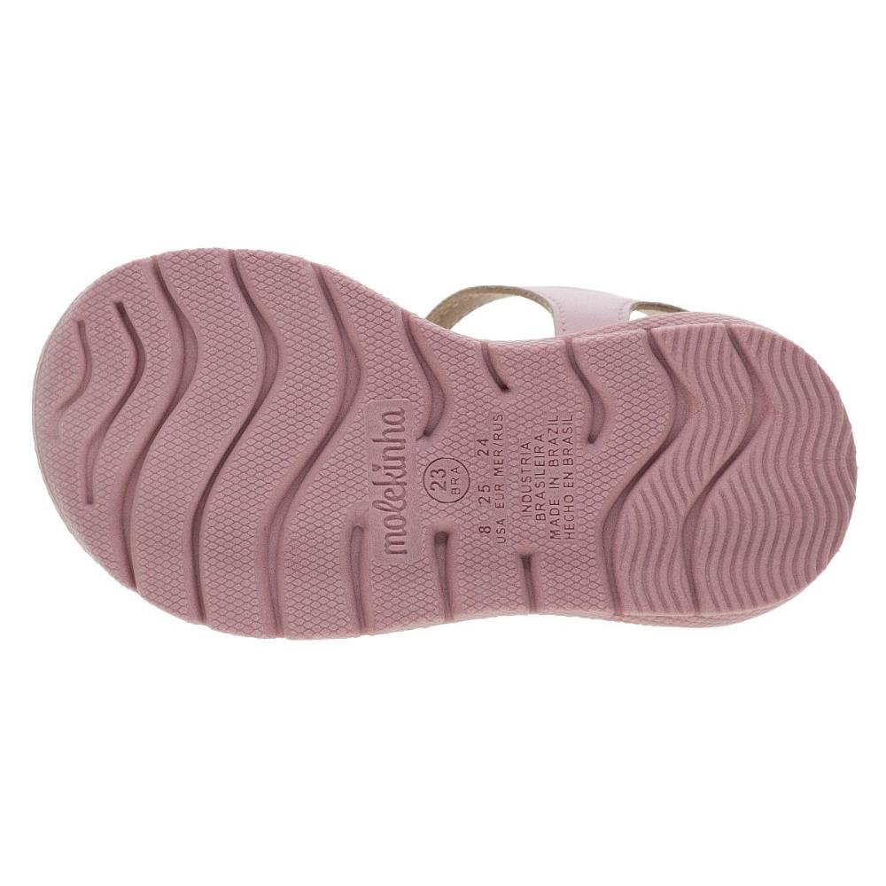 Sandália Rasteira Infantil Menina Molekinha 2734.104 Rosa Rosa 4
