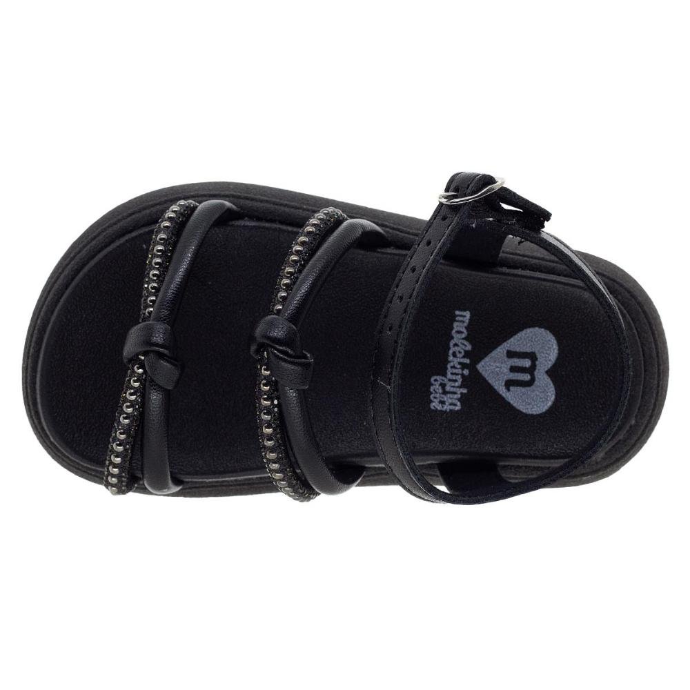 Sandália Rasteira Infantil Menina Molekinha 2733.103 Preto Preto 3