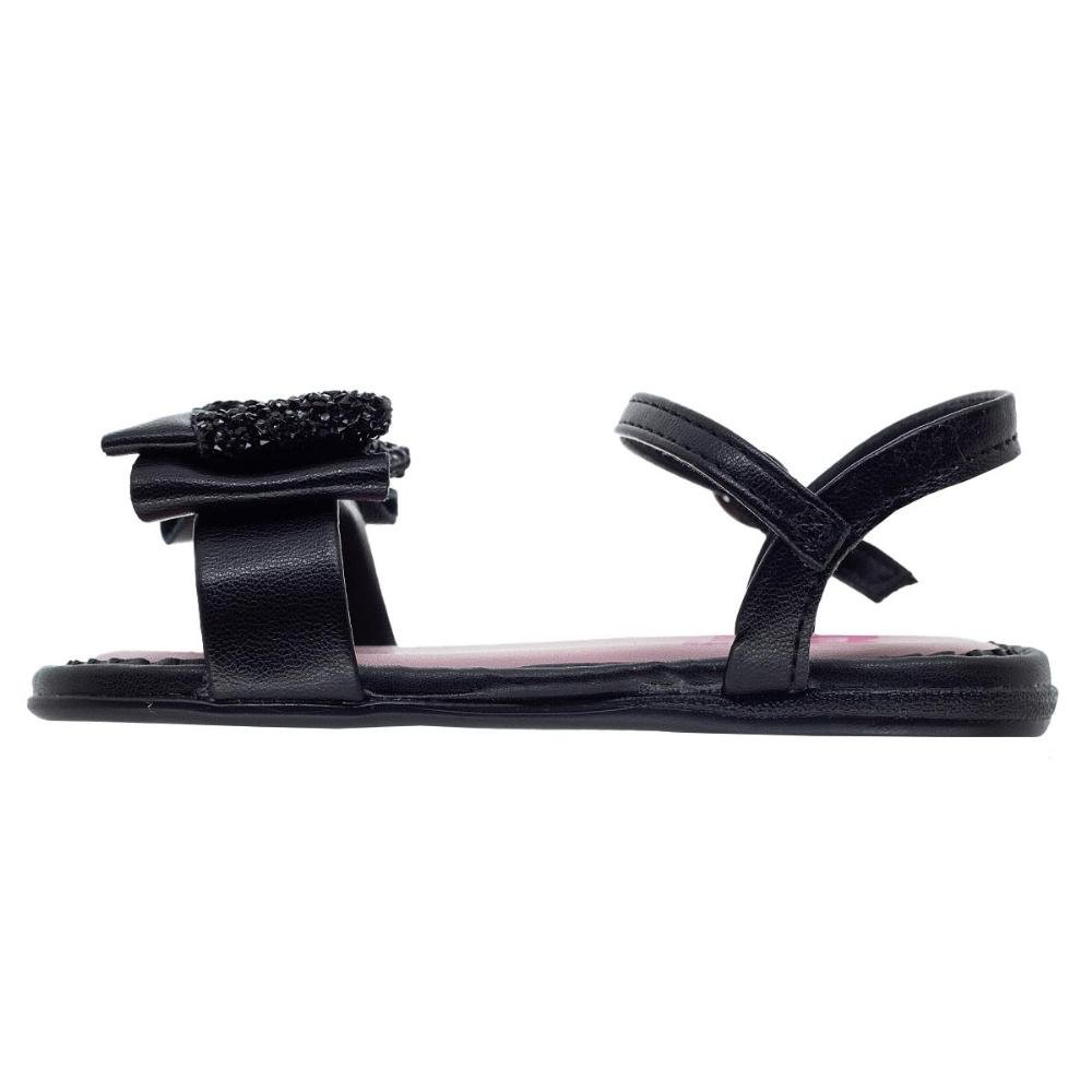 Sandália Rasteira Infantil Menina Molekinha 2112.787 Preto Preto 2