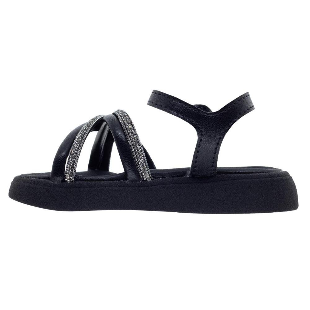 Sandália Rasteira Infantil Menina Molekinha 2733.104 Preto Preto 2