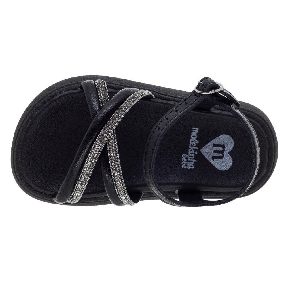Sandália Rasteira Infantil Menina Molekinha 2733.104 Preto Preto 3