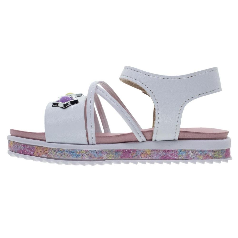 Sandália Rasteira Infantil Menina Molekinha 2724.117 Branco Branco 2
