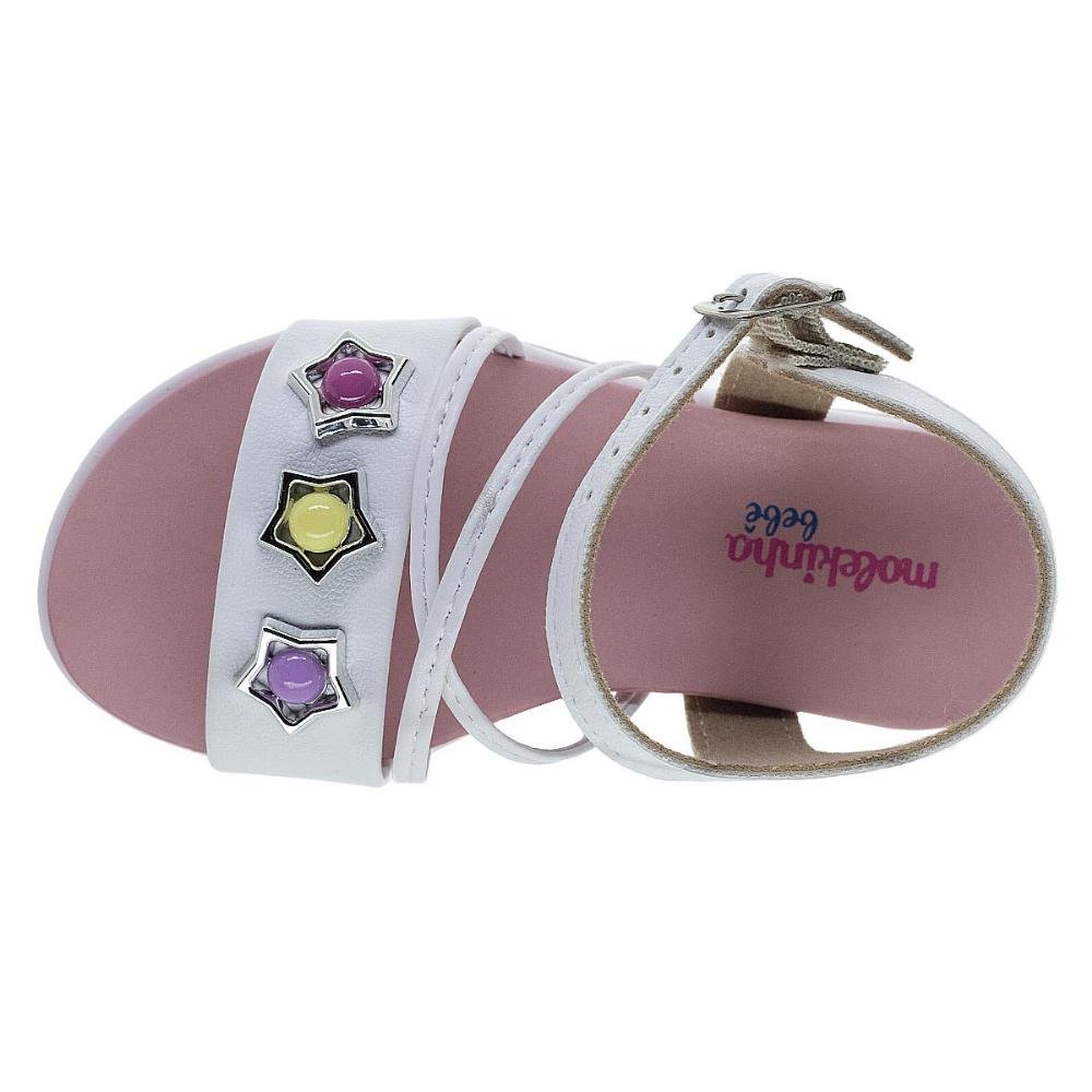 Sandália Rasteira Infantil Menina Molekinha 2724.117 Branco Branco 3
