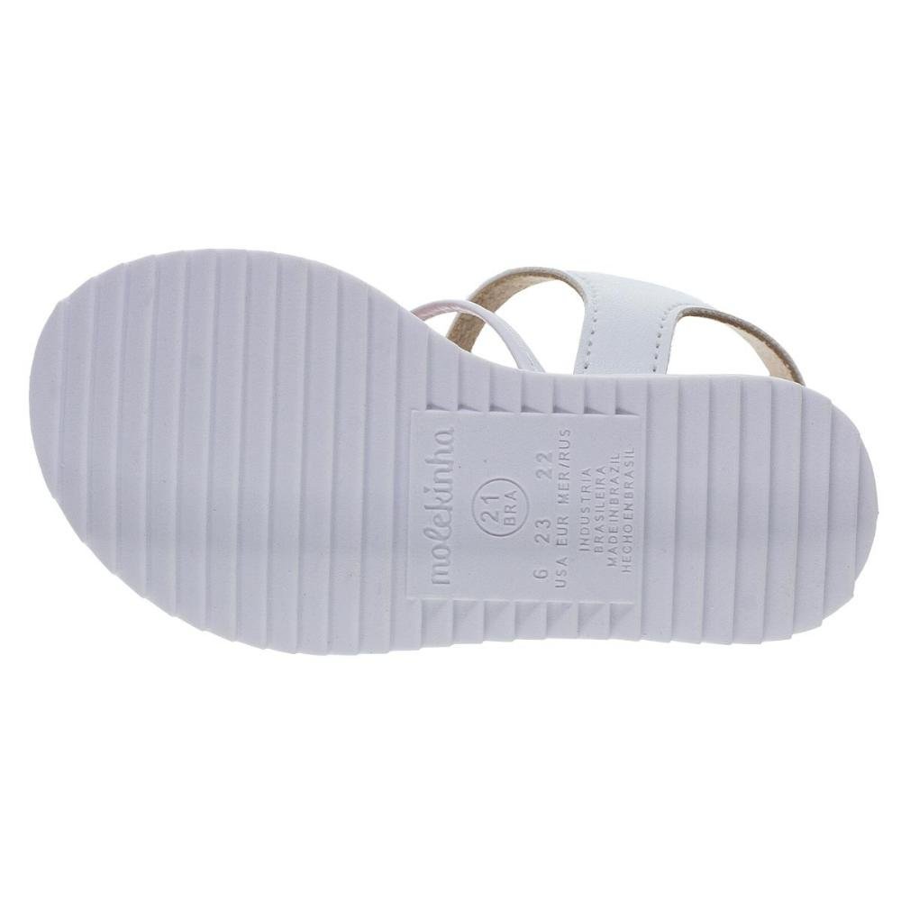 Sandália Rasteira Infantil Menina Molekinha 2724.117 Branco Branco 4