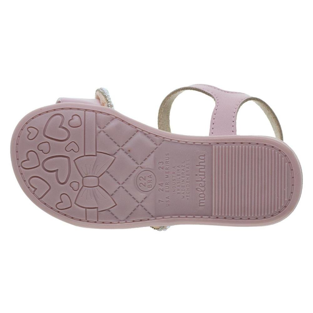 Sandália Rasteira Infantil Menina Molekinha 2114.277 Rosa Rosa 4