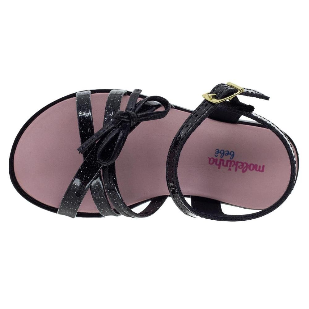 Sandália Rasteira Infantil Menina Molekinha 2714.222 Preto Preto 3