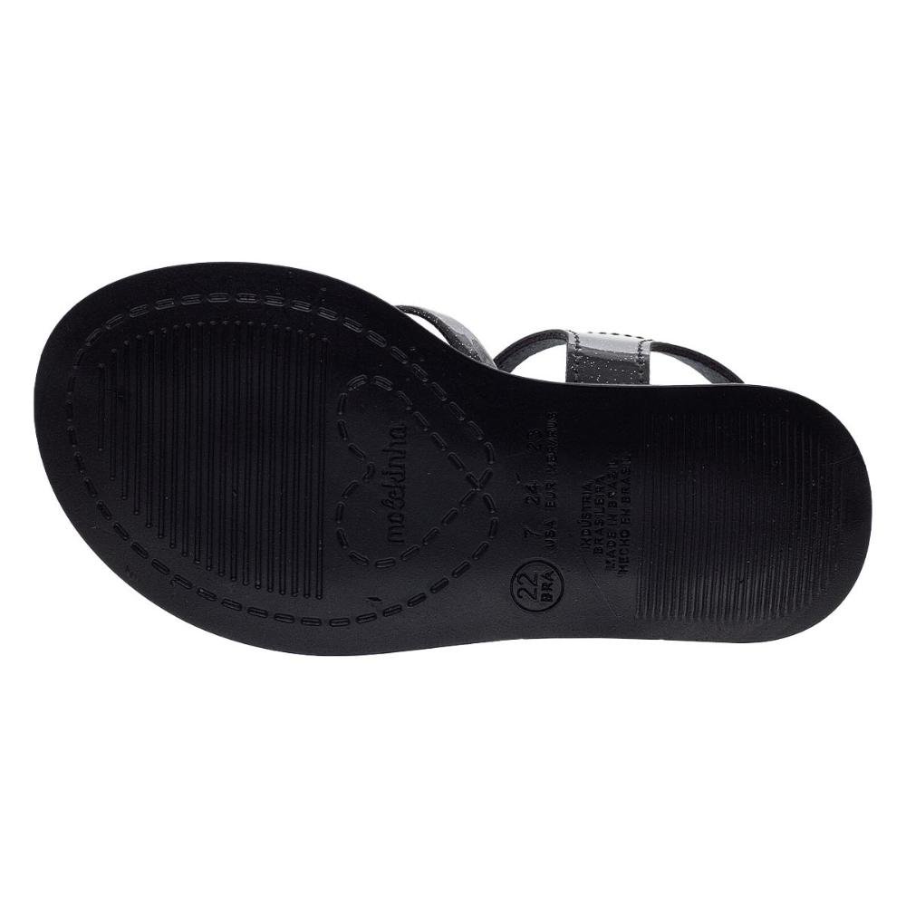 Sandália Rasteira Infantil Menina Molekinha 2714.222 Preto Preto 4