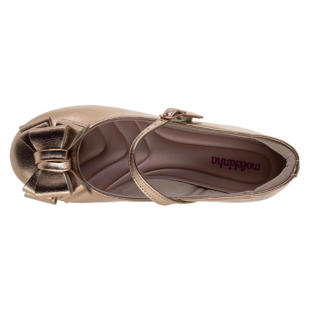 Sapatilha Metalizada Infantil Menina Molekinha 2083.1122 Dourado Dourado 3