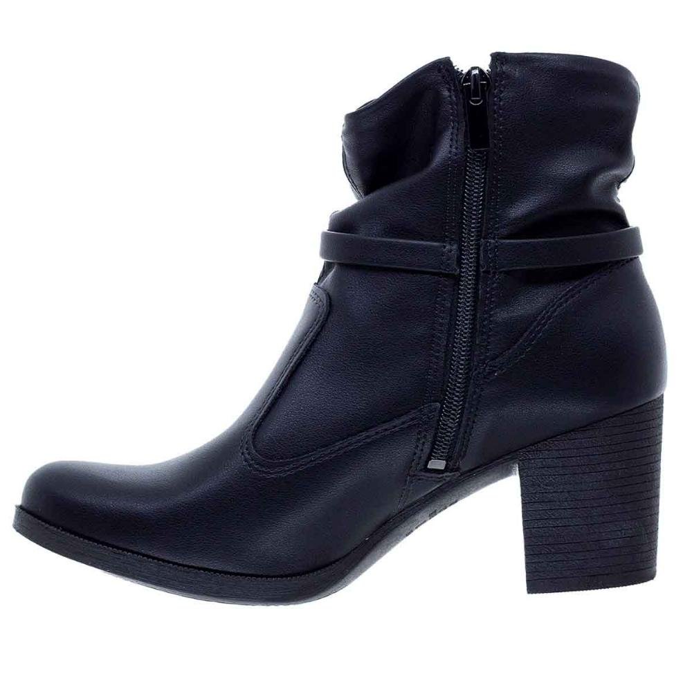 Bota Cano Curto Feminina Salto Bloco Dakota G9642 Preta Preto 2