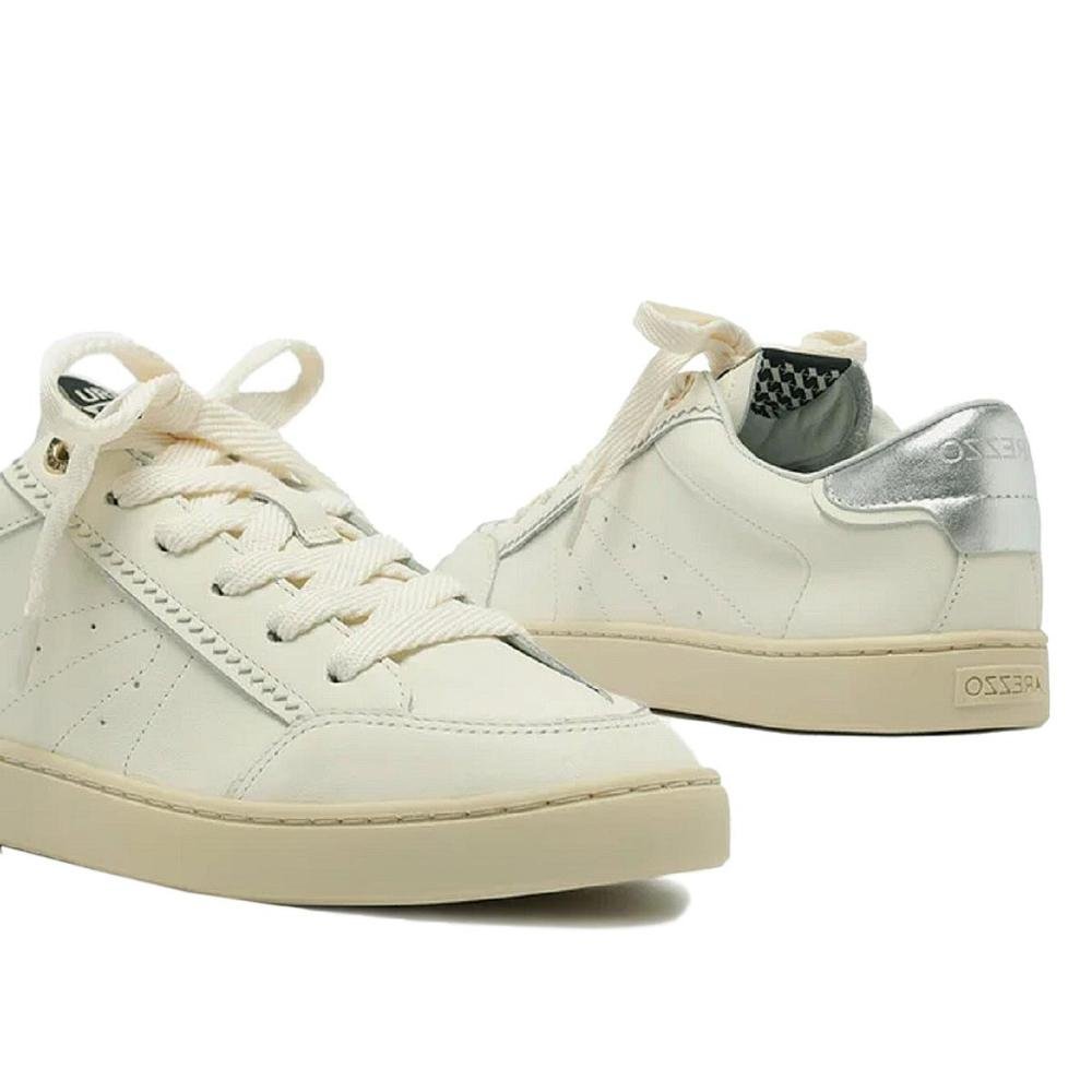 Tênis Sneaker Couro Feminino Arezzo A136690001 Creme Creme 4