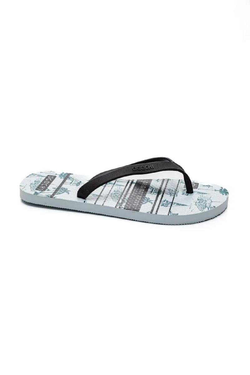 Chinelo Ogochi Masculino Azul Preto/Branco 2