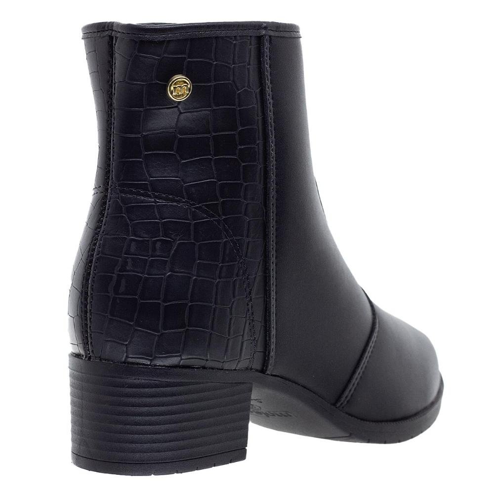 Bota Cano Curto Feminina Moleca 5346.100 Preta Preto 2