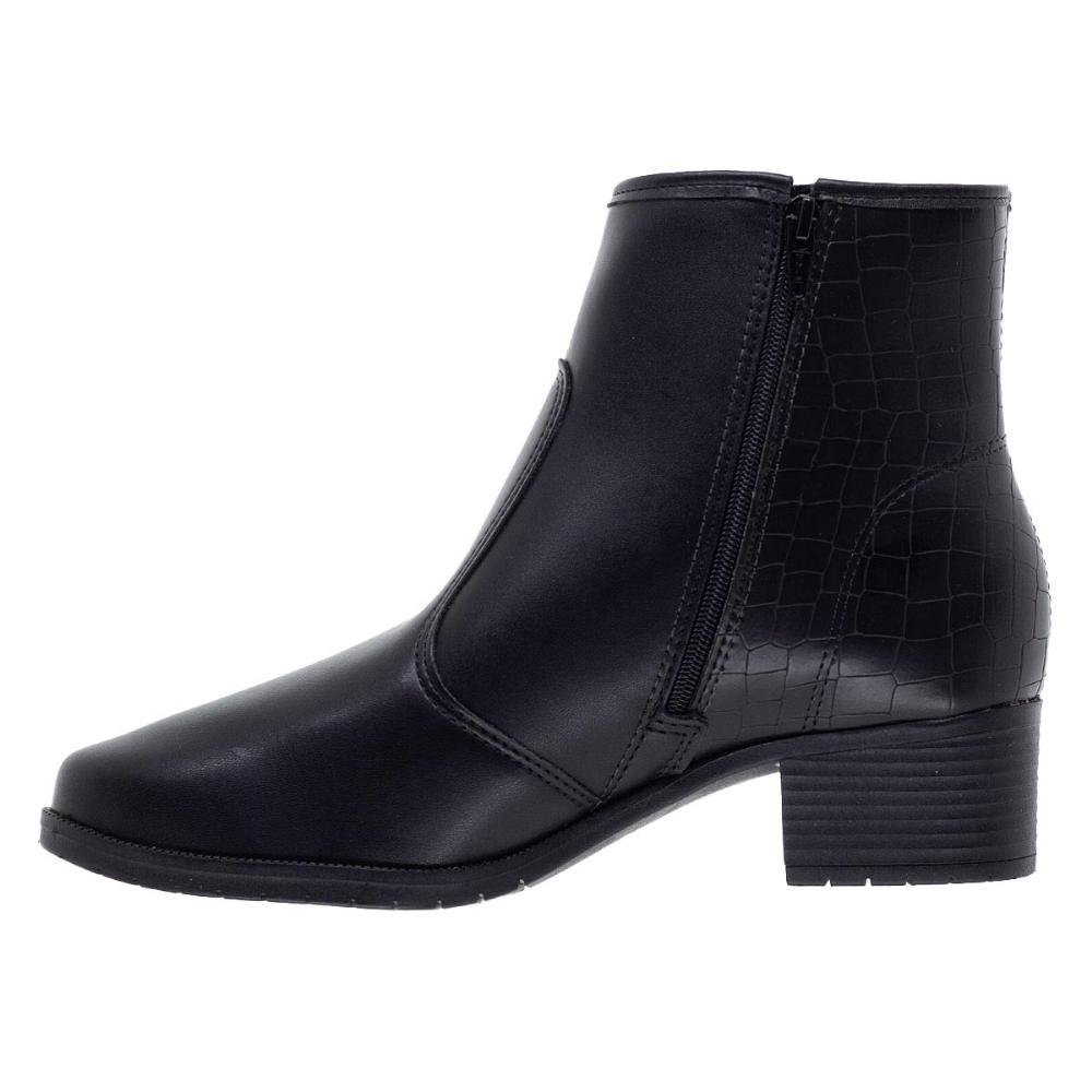 Bota Cano Curto Feminina Moleca 5346.100 Preta Preto 2