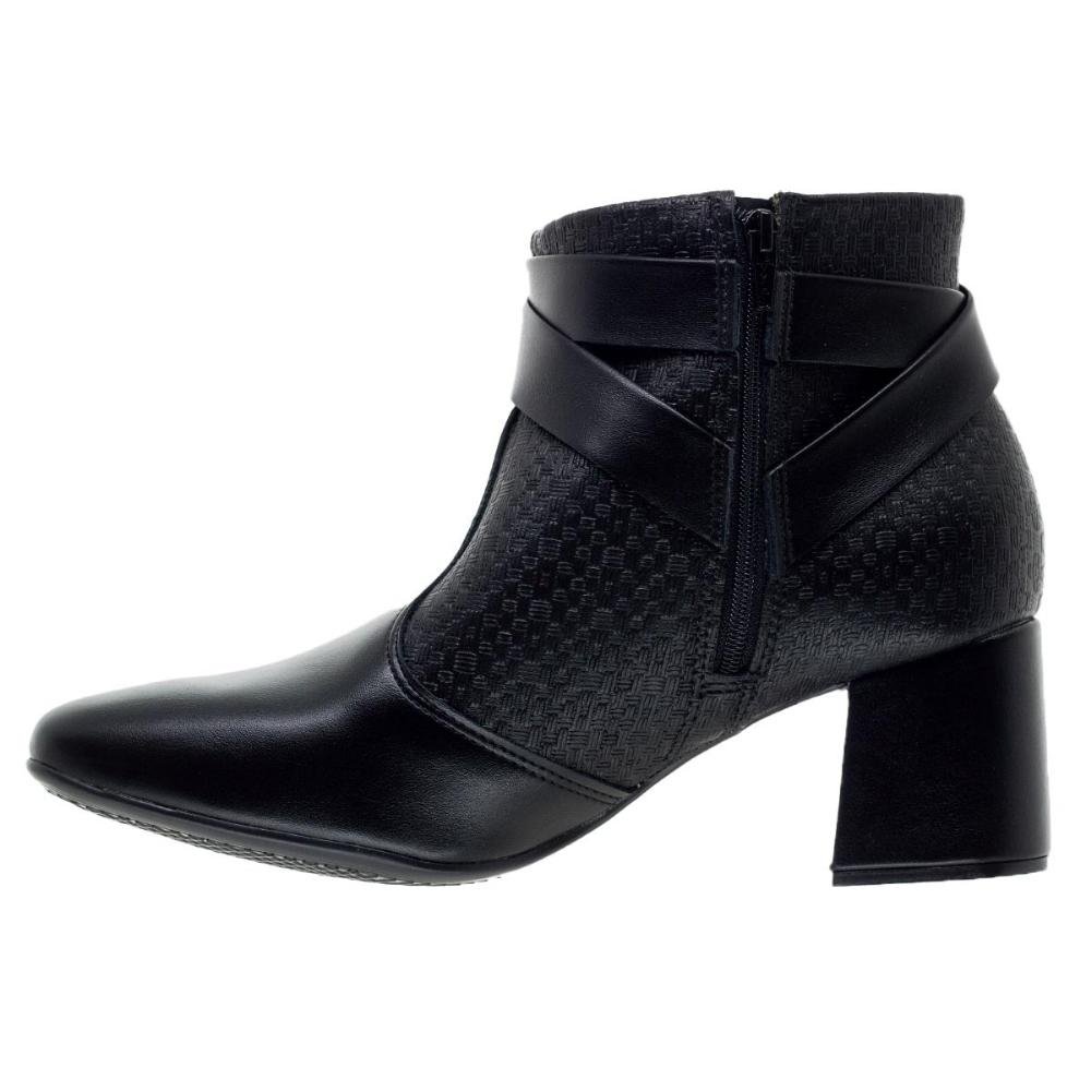 Bota Cano Curto Feminina Beira Rio 9076.106 Preta Preto 2