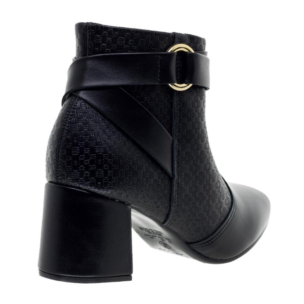 Bota Cano Curto Feminina Beira Rio 9076.106 Preta Preto 3