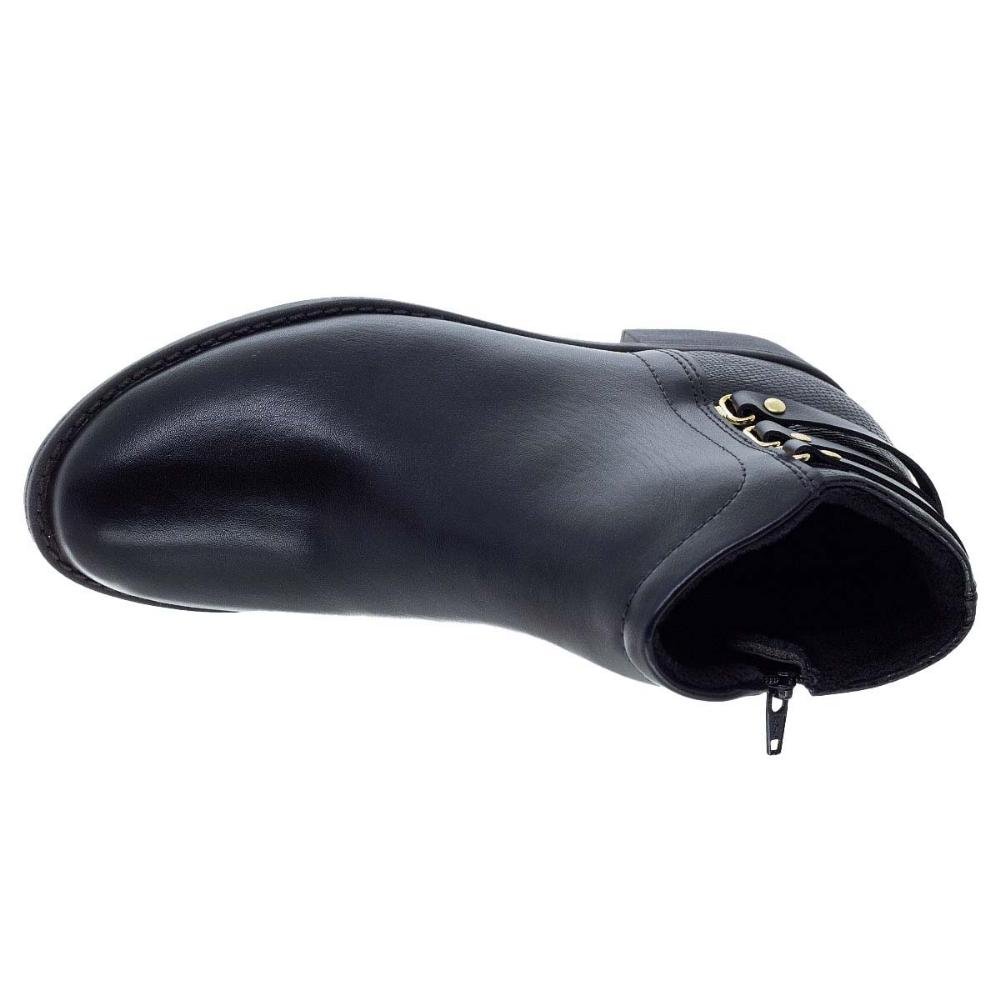 Bota Cano Curto Feminina Modare 7057.218 Preta Preto 3