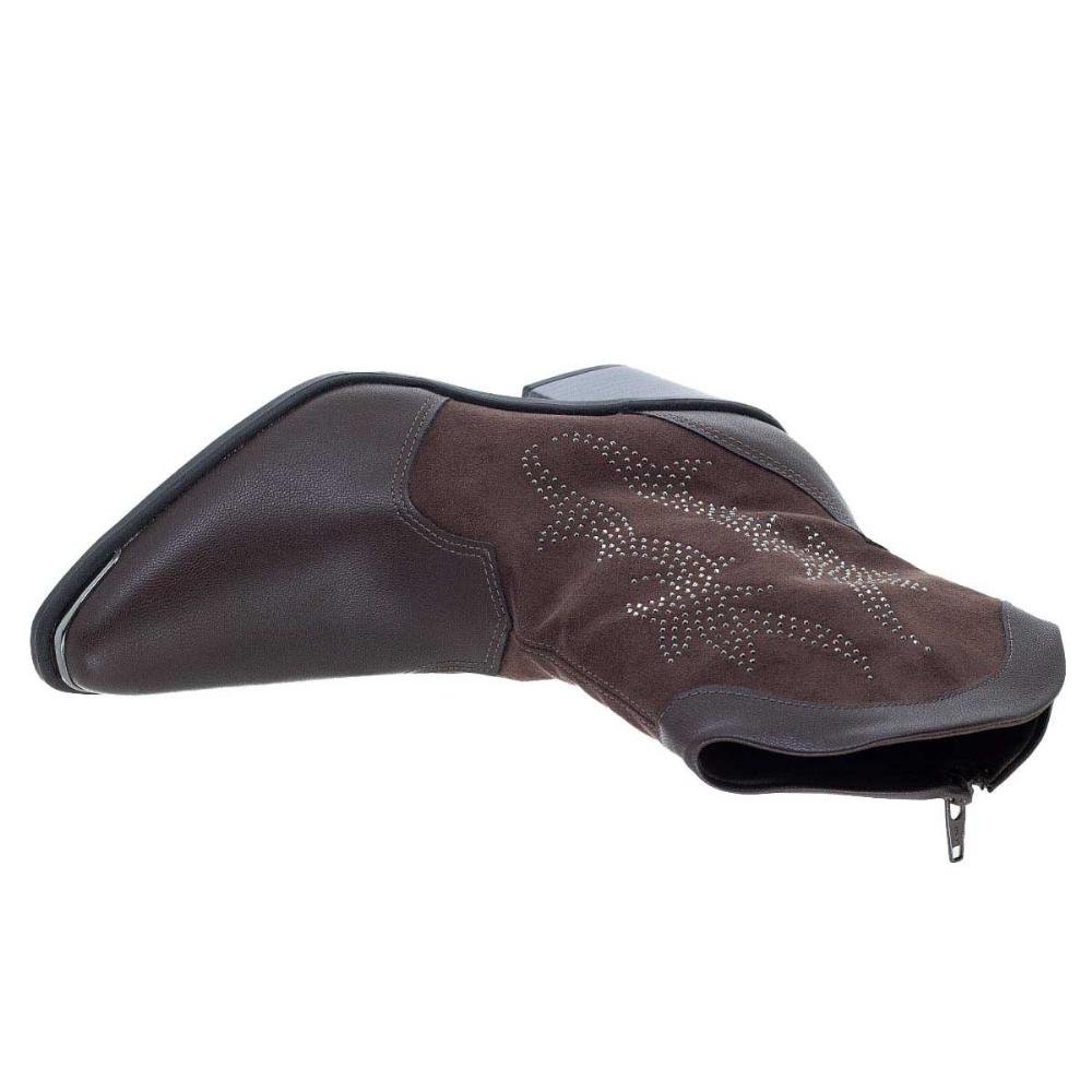 Bota Texana Cano Curto Feminina Piccadilly 761005-01 Marrom Marrom 3