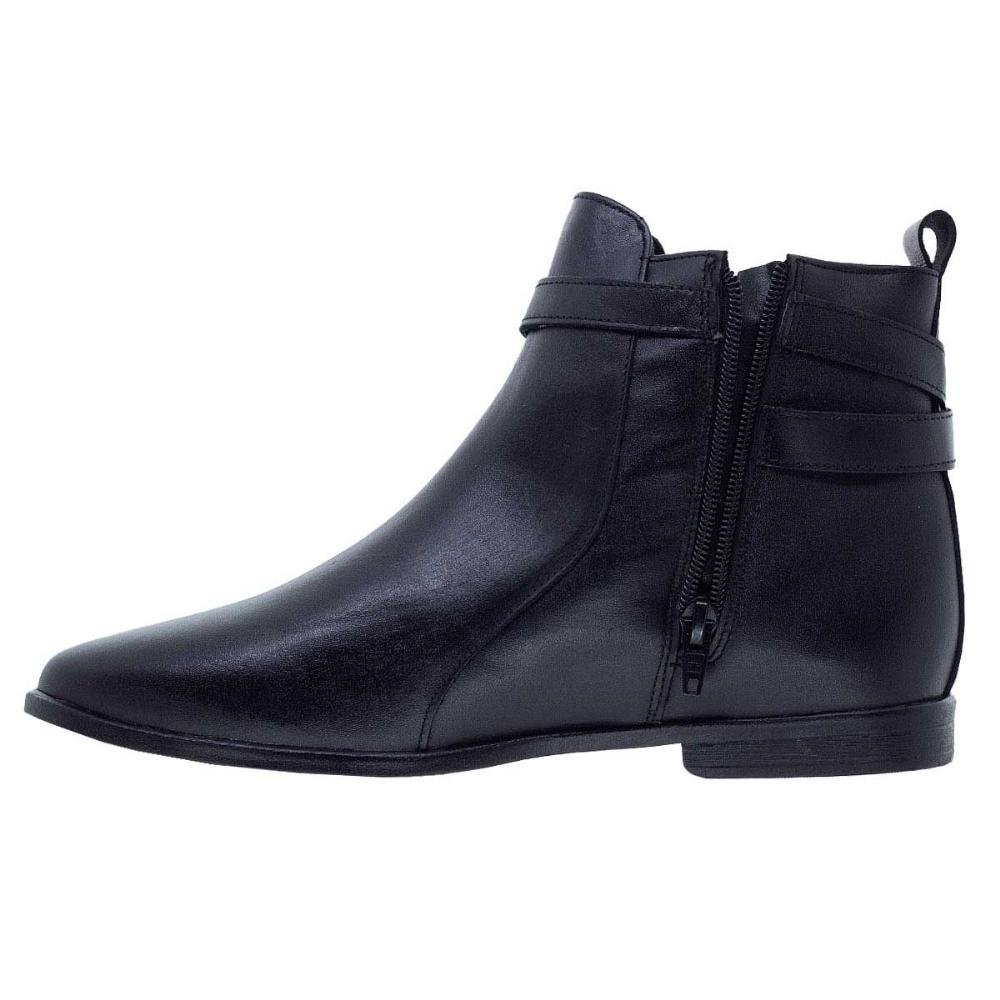 Bota Cano Curto Feminina Couro Arezzo A12948 Preta Preto 2