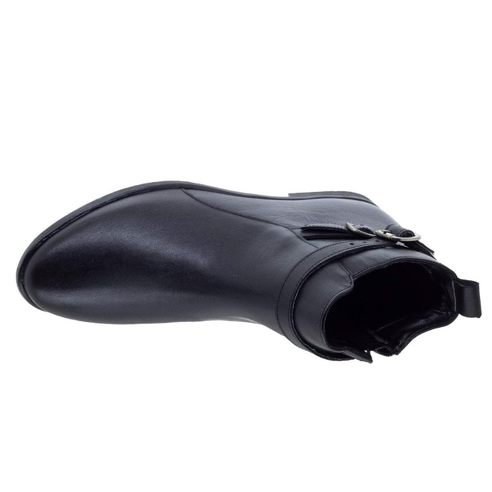 Bota Cano Curto Feminina Couro Arezzo A12948 Preta Preto 3