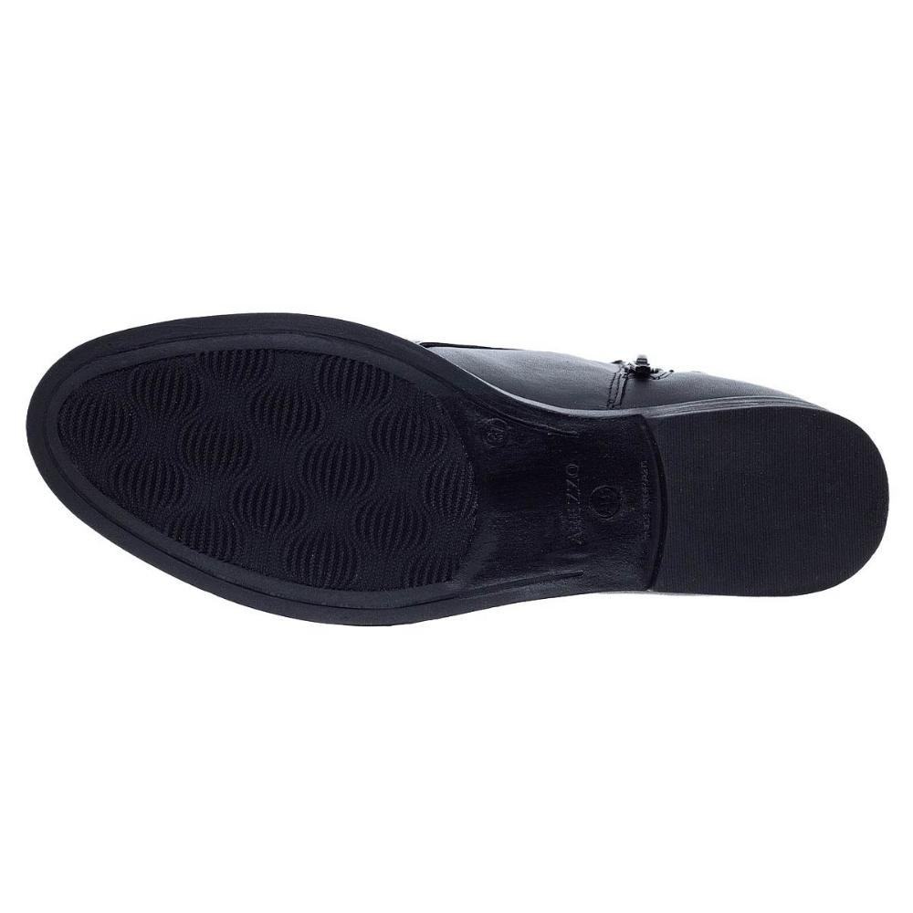 Bota Cano Curto Feminina Couro Arezzo A12948 Preta Preto 4