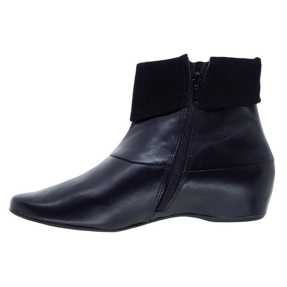 Bota Cano Curto Feminina Couro Arezzo A02166 Preta Preto 3