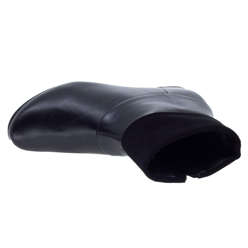 Bota Cano Curto Feminina Couro Arezzo A02166 Preta Preto 4