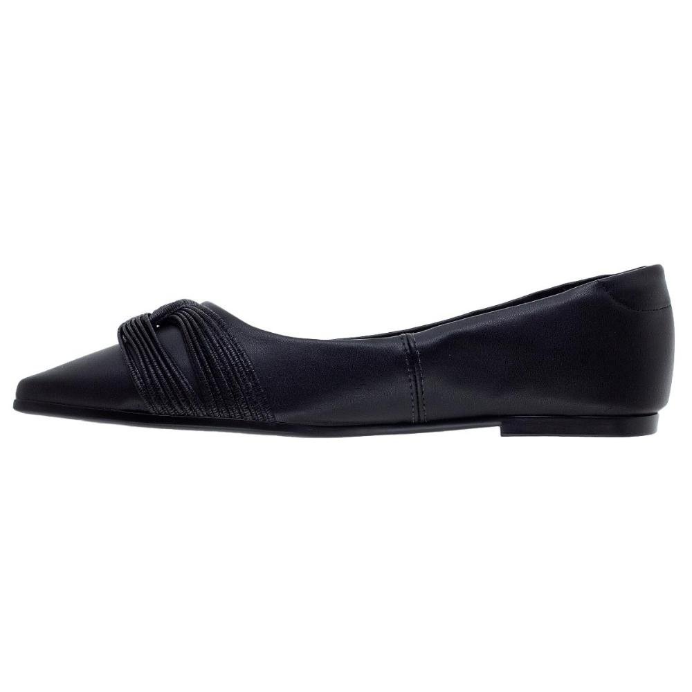 Sapatilha Bico Fino Feminina Santinelli 1600004 Preta Preto 2