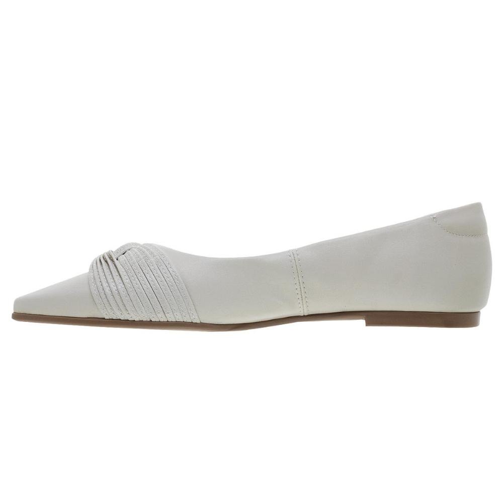 Sapatilha Bico Fino Feminina Santinelli 1600004 Offwhite Offwhite 2
