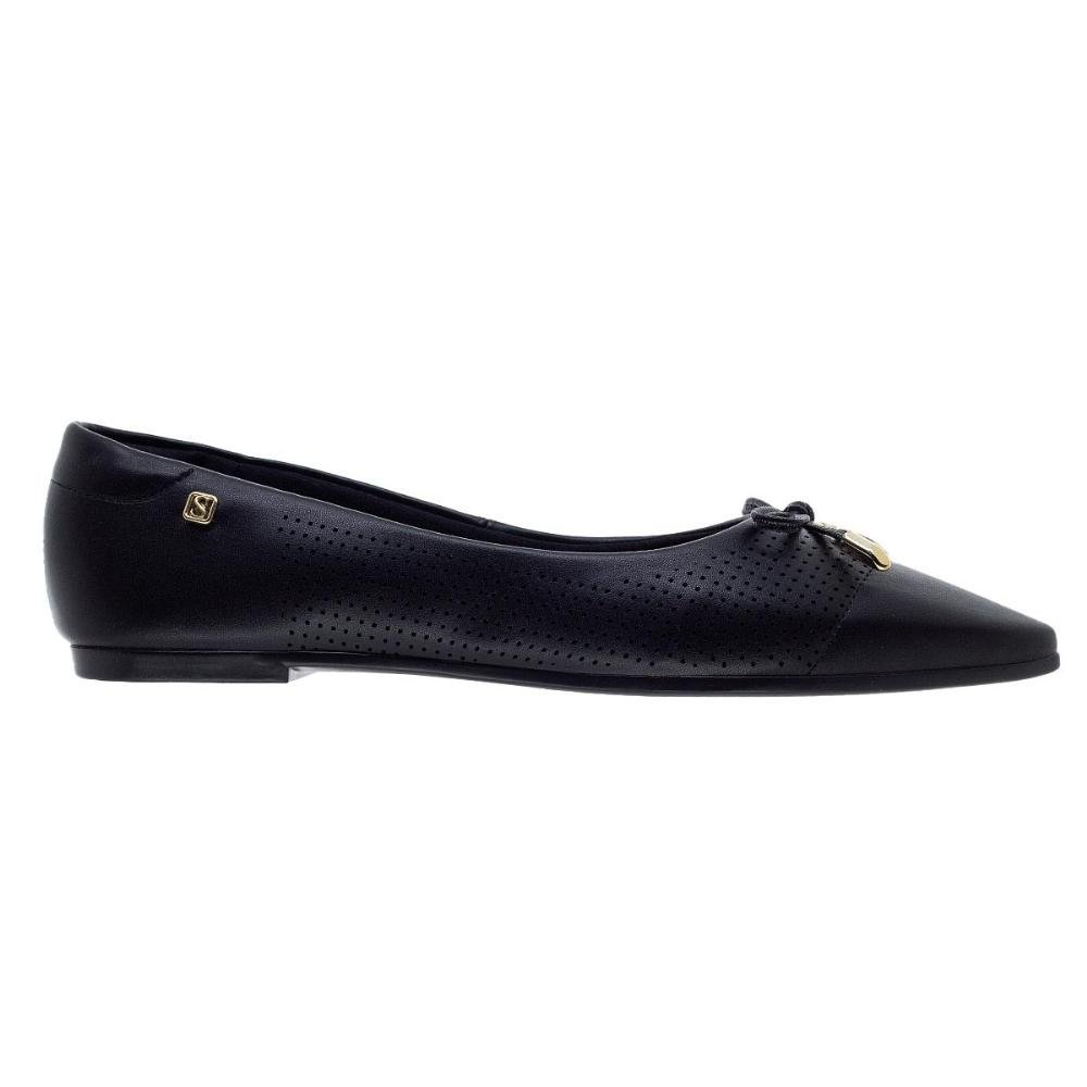 Sapatilha Bico Fino Feminina Santinelli 1600008 Preta Preto 1