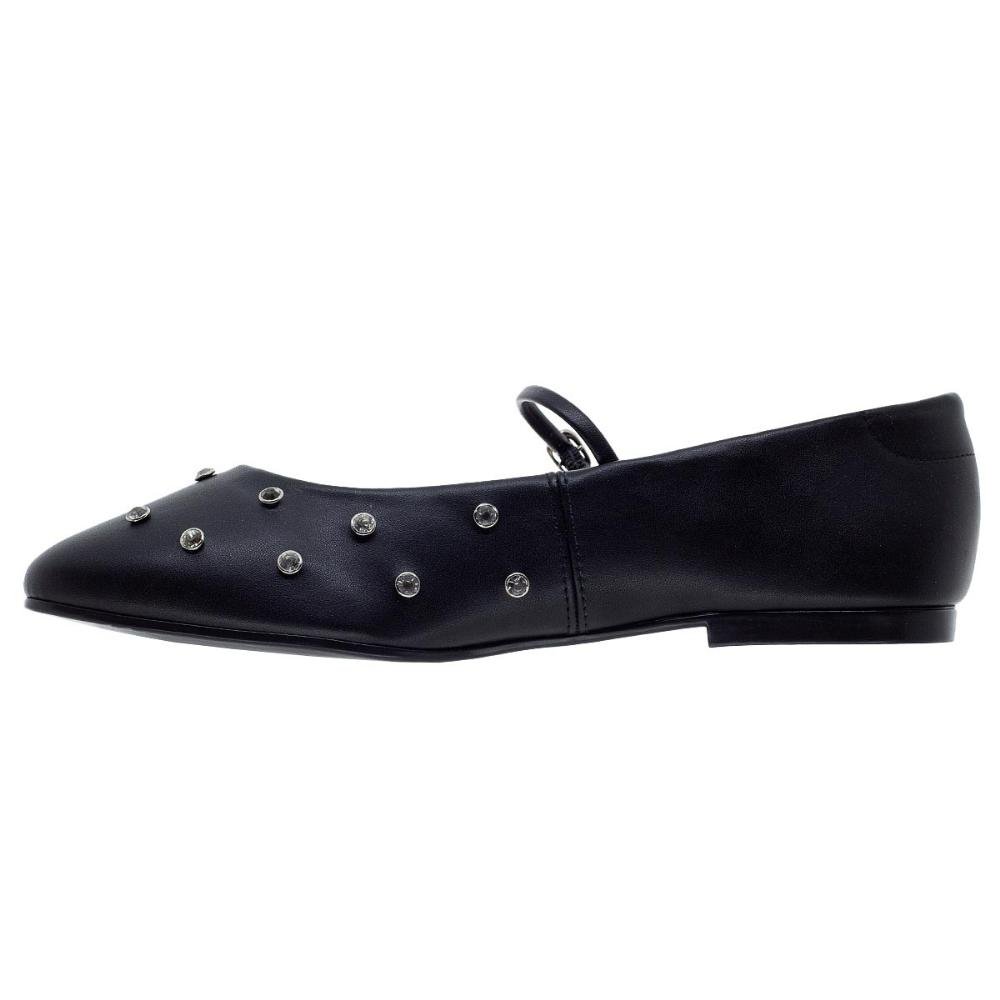 Sapatilha Sling Back Bico Fino Feminina 1628009 Preta Preto 2