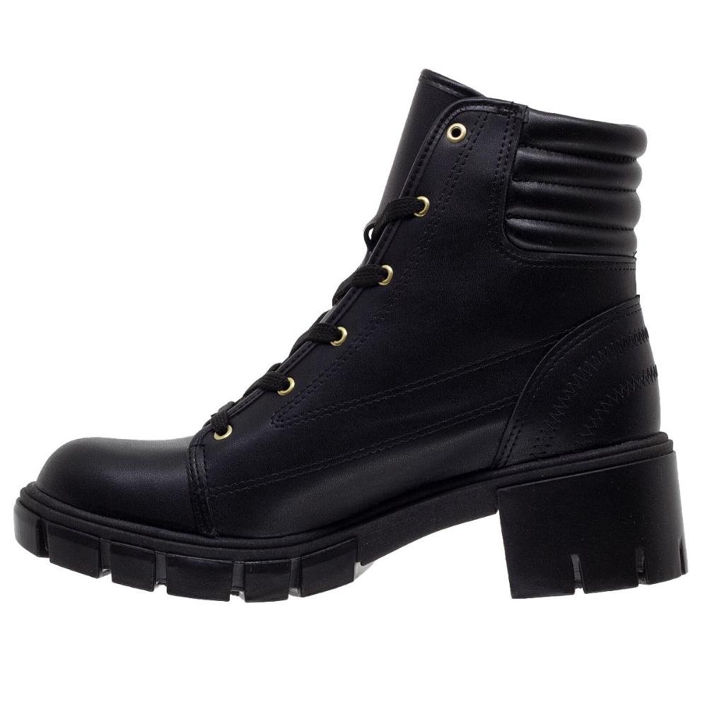 Bota Coturno Feminina Tratorado Moleca 5338.107 Preto Preto 2