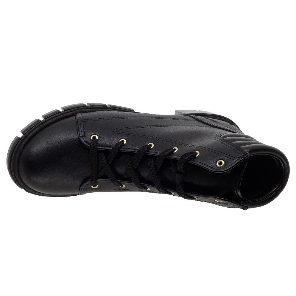 Bota Coturno Feminina Tratorado Moleca 5338.107 Preto Preto 3