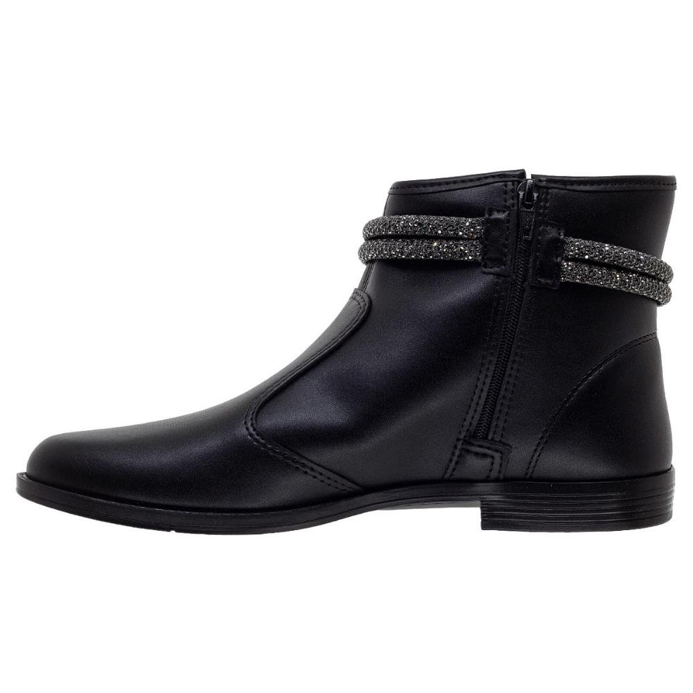 Bota Cano Curto Feminina Moleca 5333.104 Preta Preto 2