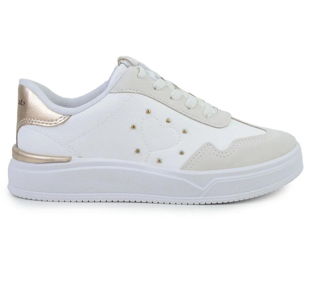 Tênis Casual Sneaker Infantil Menina Pink Cats V5351 Offwhite