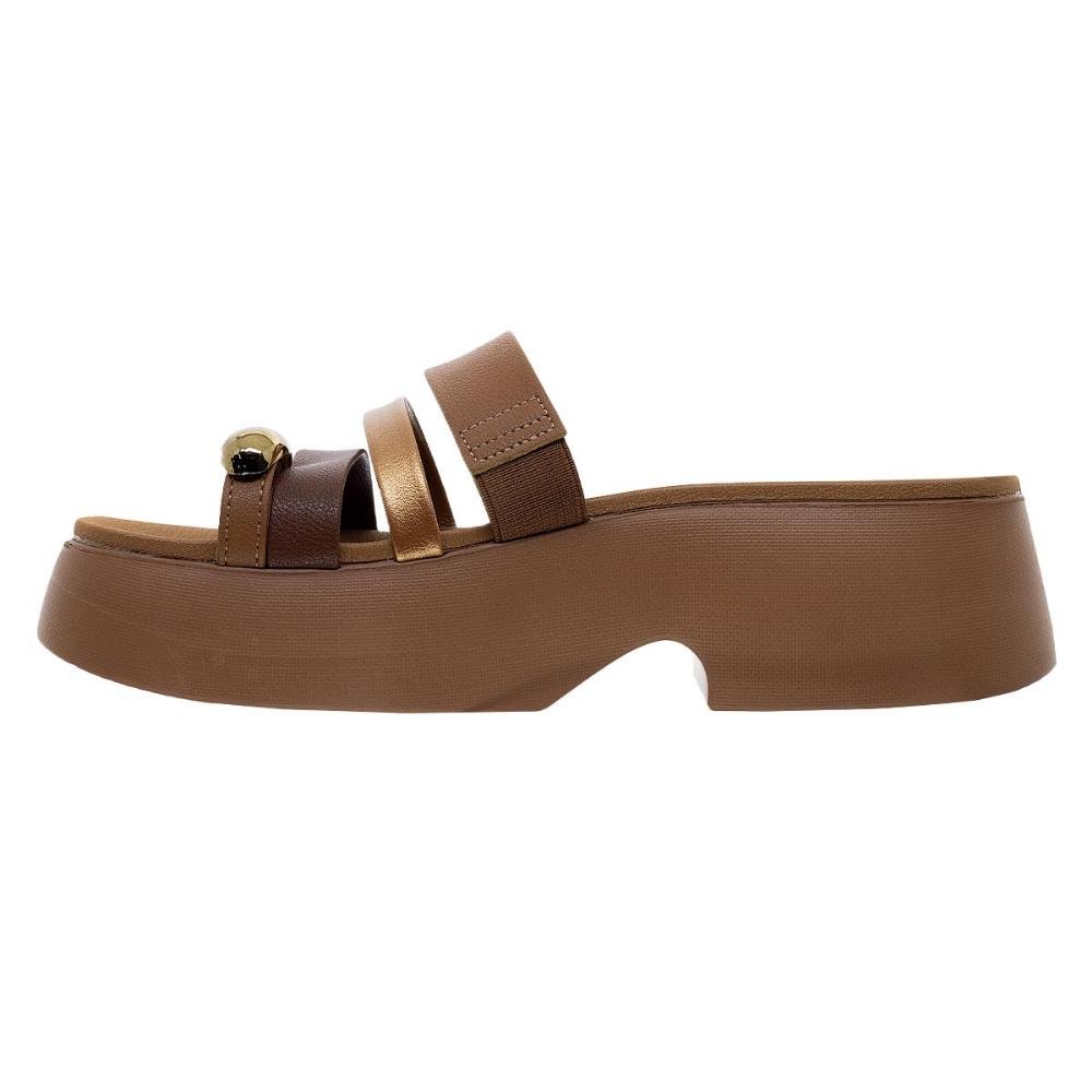 Tamanco Salto Baixo Tiras Feminino Modare 7210.101 Marrom Camel 2