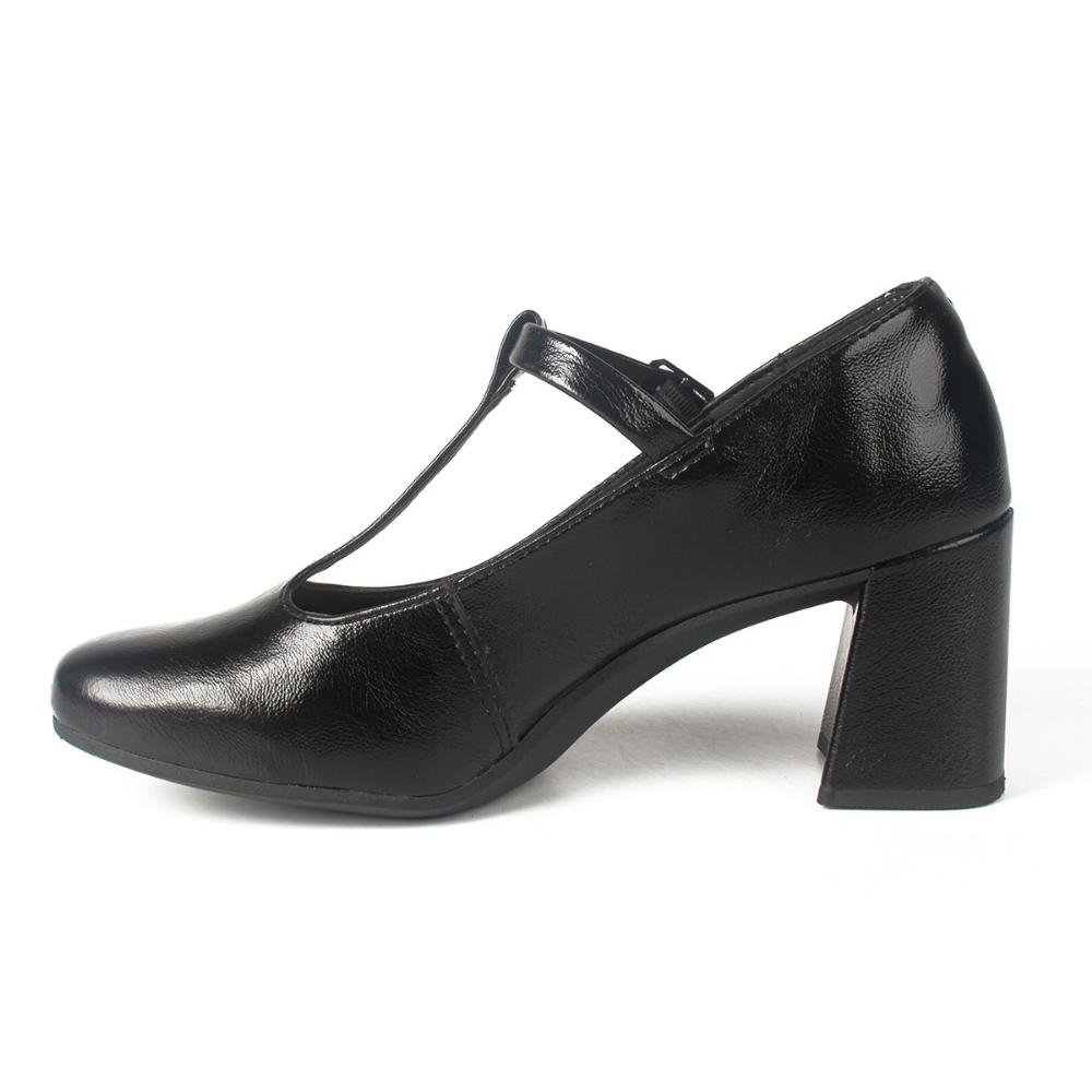 Sapato Scarpin Boneca Salto Bloco Dakota Feminino G9731 Preto Preto 2