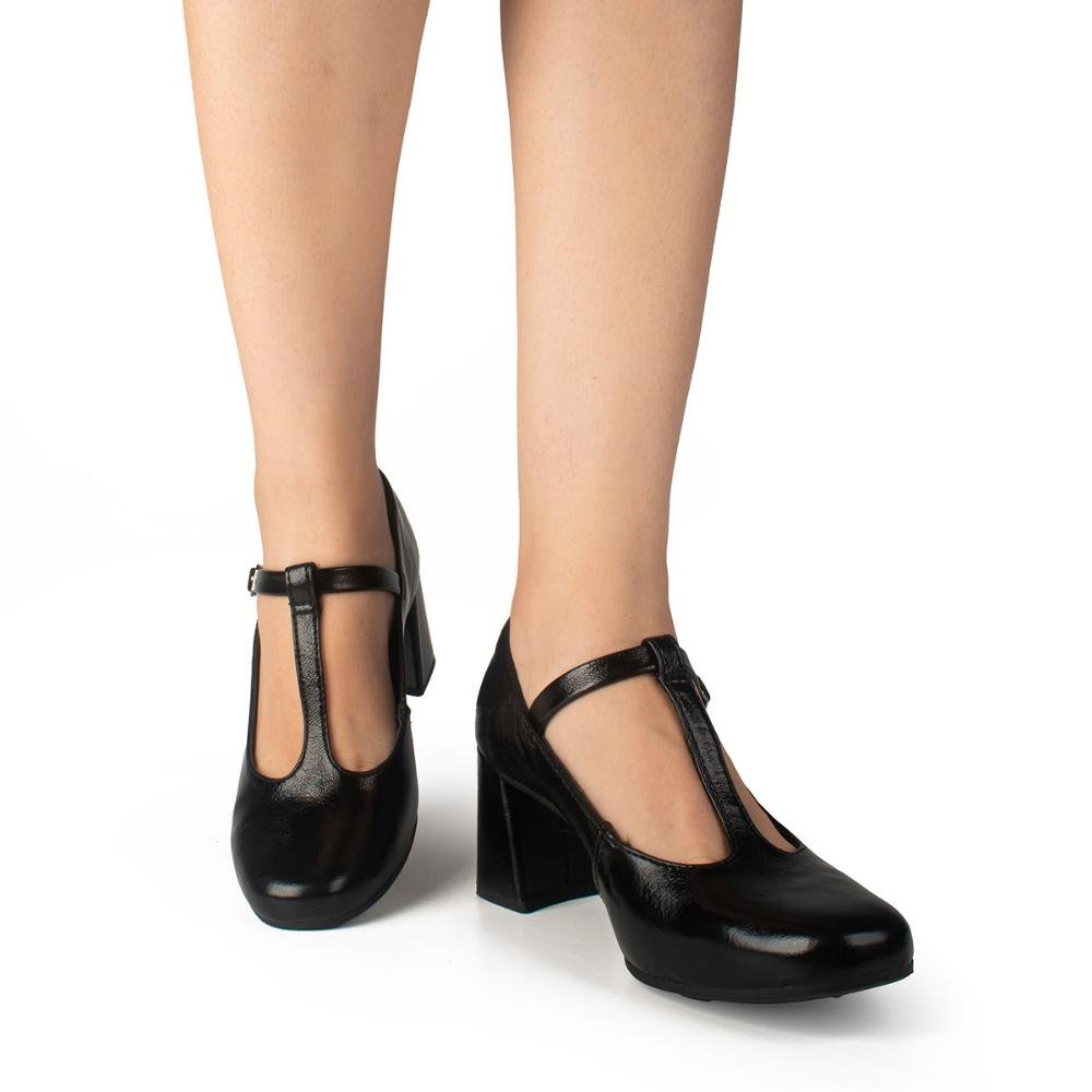 Sapato Scarpin Boneca Salto Bloco Dakota Feminino G9731 Preto Preto 4