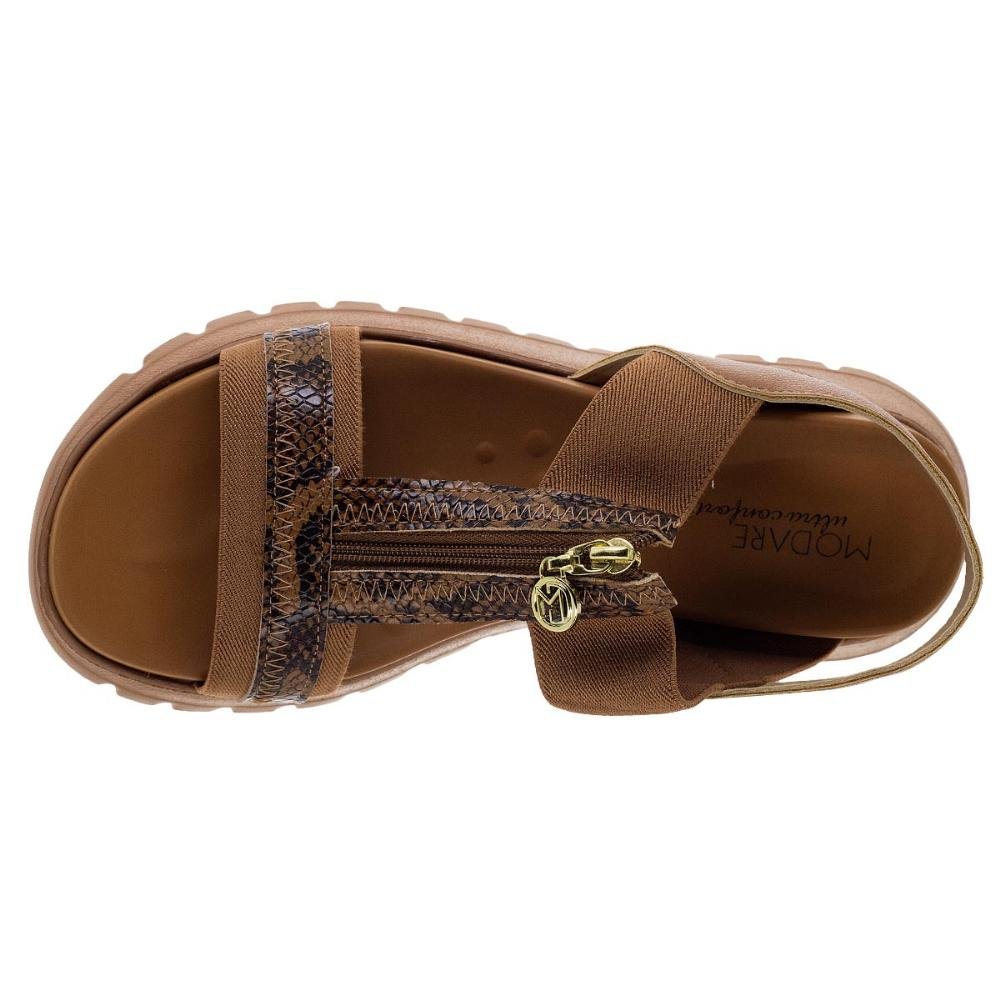Sandália Flatform Feminina Modare 7198.103 Marrom Marrom 3