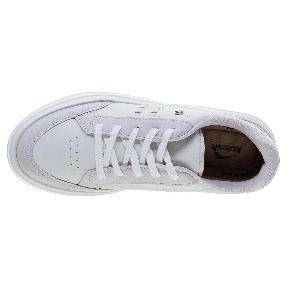 Tênis Casual Sneaker Feminino Kolosh C3944 Branco Branco 3