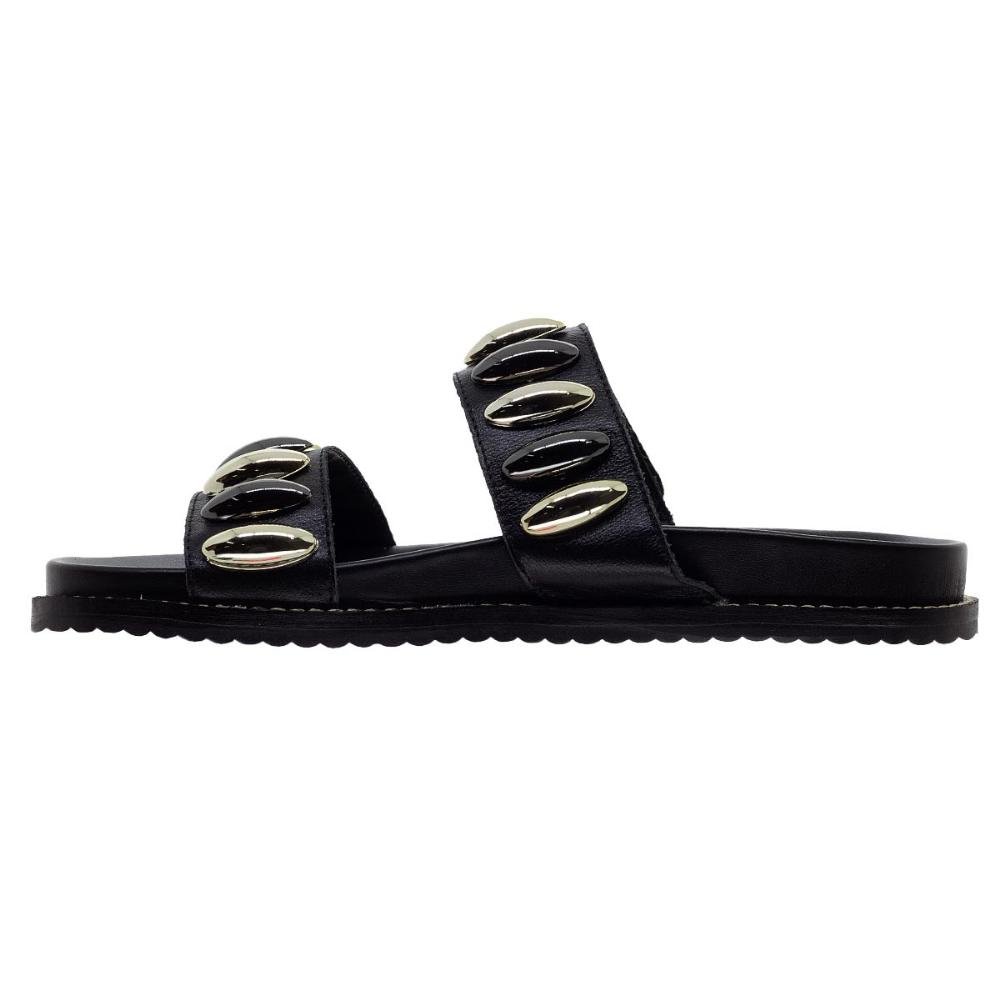 Sandália Papete Feminina Ana Laura 25110 Preta Preto 2