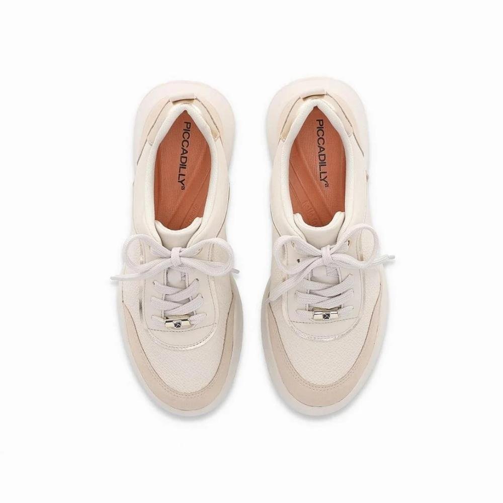 Tênis Casual Feminino Piccadilly 949026 Offwhite Offwhite 3