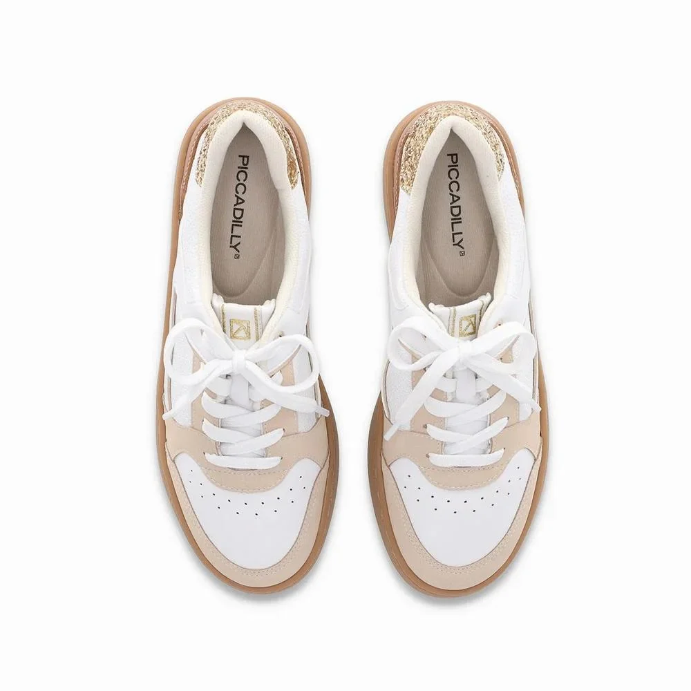 Tênis Casual Feminino Piccadilly 985020 Branco Branco