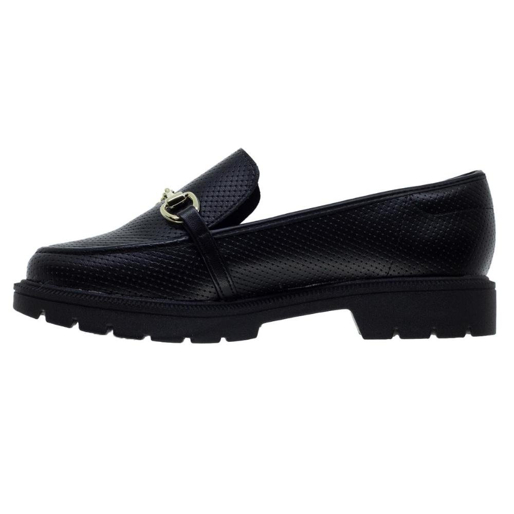 Mocassim Feminino Loafer Tratorado Beira Rio 4283.104 Preto Preto 2